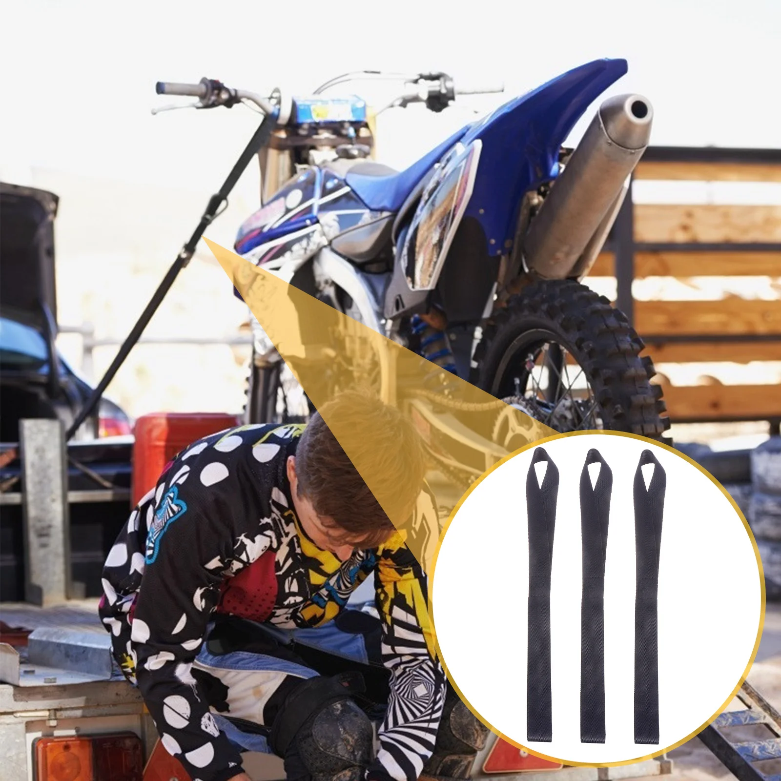 8個入り フックアンドループ式タイダウンストラップ オートバイ スクーター 車椅子 芝刈り機 荷物 車用タイダウンロープ 運搬ベルト