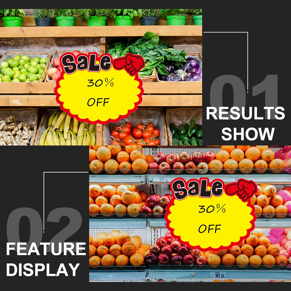 

50Pcs Price Tags Advertising Premium Tough Labels for Store Promotion Garage Sale Fundraiser School Carnival Use