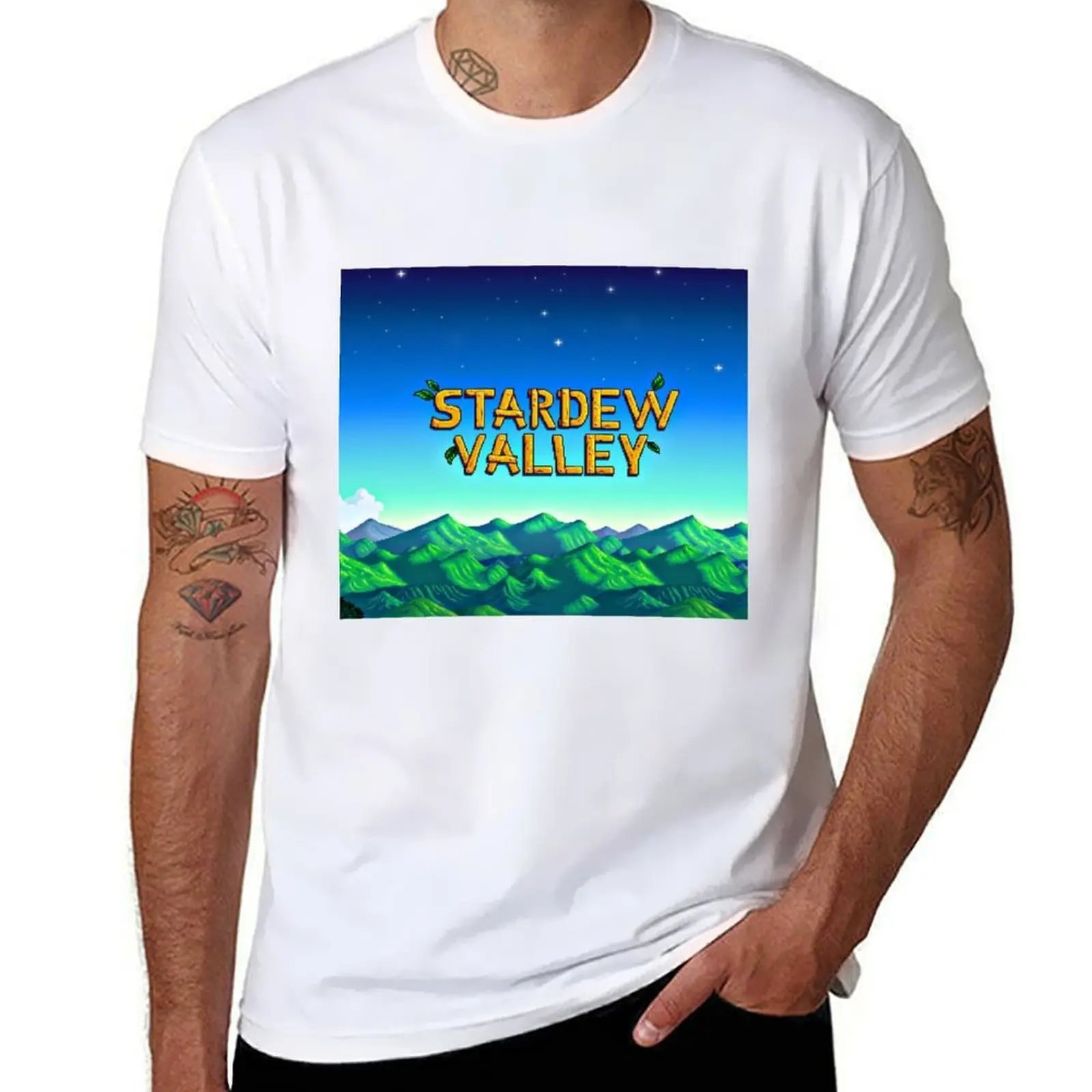 

Stardew valley title T-Shirt t shirts for man cotton funny man t shirts for men casual T-Shirt