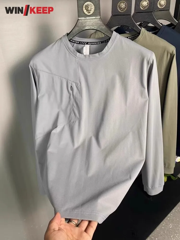 

Уличная мужская походная футболка с длинным рукавом, быстросохнущая дышащая весенне-осенняя спортивная футболка, мужские удобные футболки для кемпинга, пуловеры