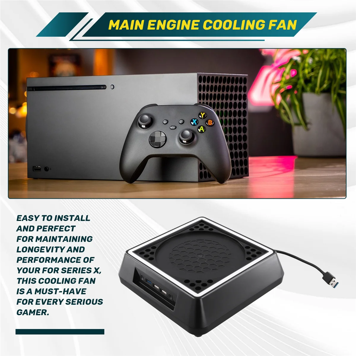 

【Горячая и цена】для охлаждающего вентилятора Xbox Series X, 3-скоростная регулируемая док-станция для рассеивания тепла для улучшенных игровых выступлений