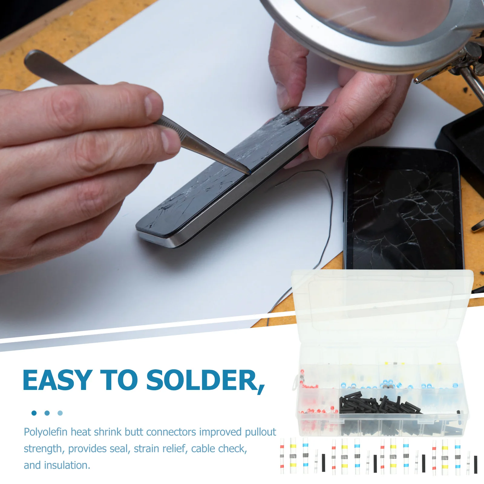 

310Pcs Heat Shrink Butt Splices Electrical Wire Connectors Solder Seal Terminal Kit for Automotive Marine Insulated Wire