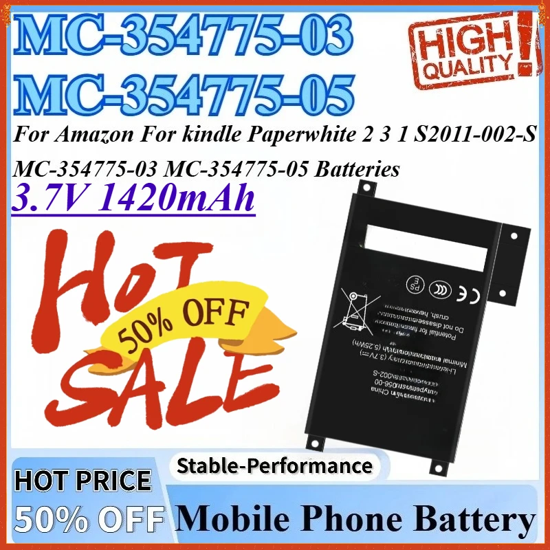 

3.7V 1420mAh Replacement Battery For Amazon For Kindle Paperwhite 2 3 1 MC-354775-05 MC-354775-03 S2011-002-S Batteries