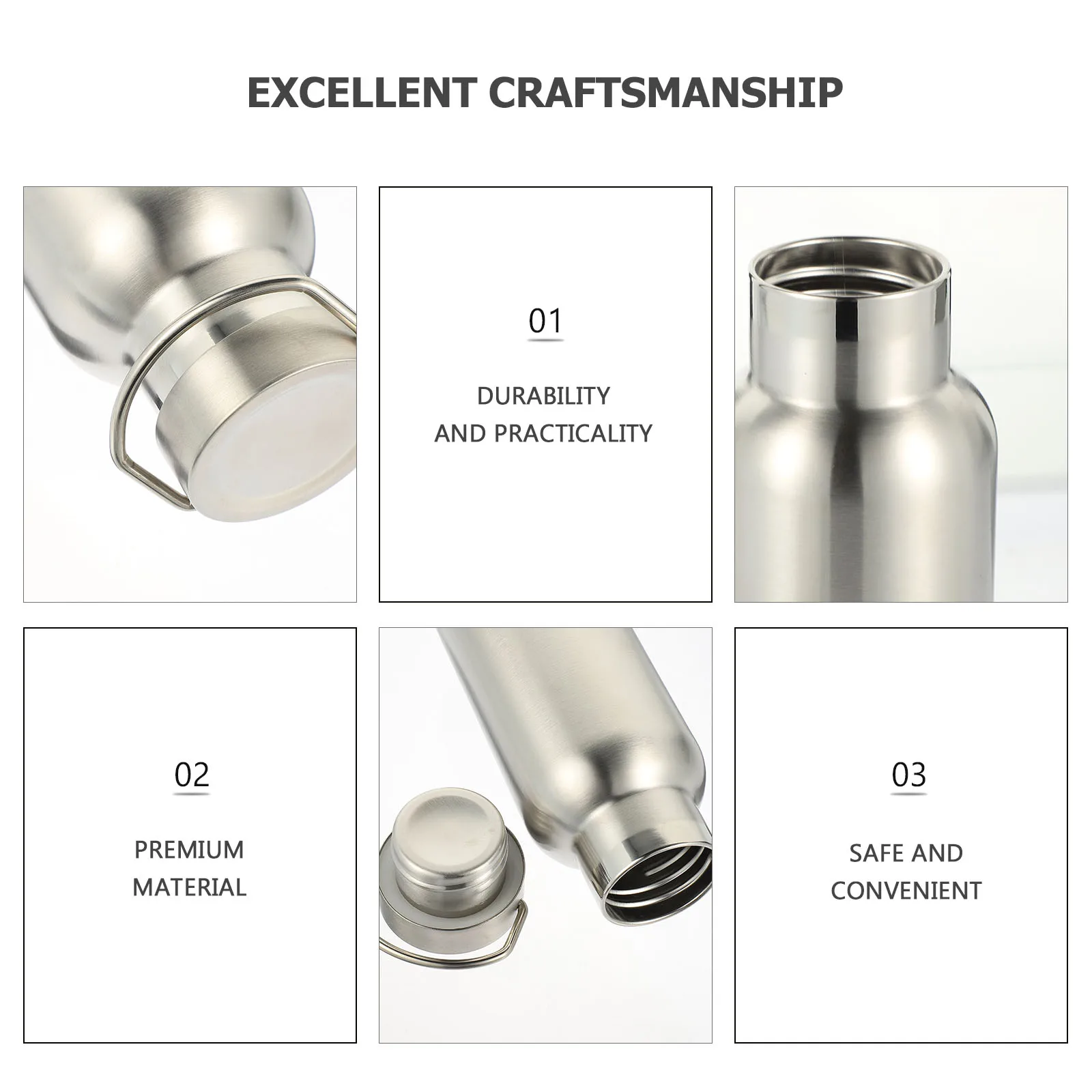 

Stainless Steel Water Bottle Vacuum Insulated Drink Bottles Outdoor Sports Accessory Travel Portable Heat Cold Preservation