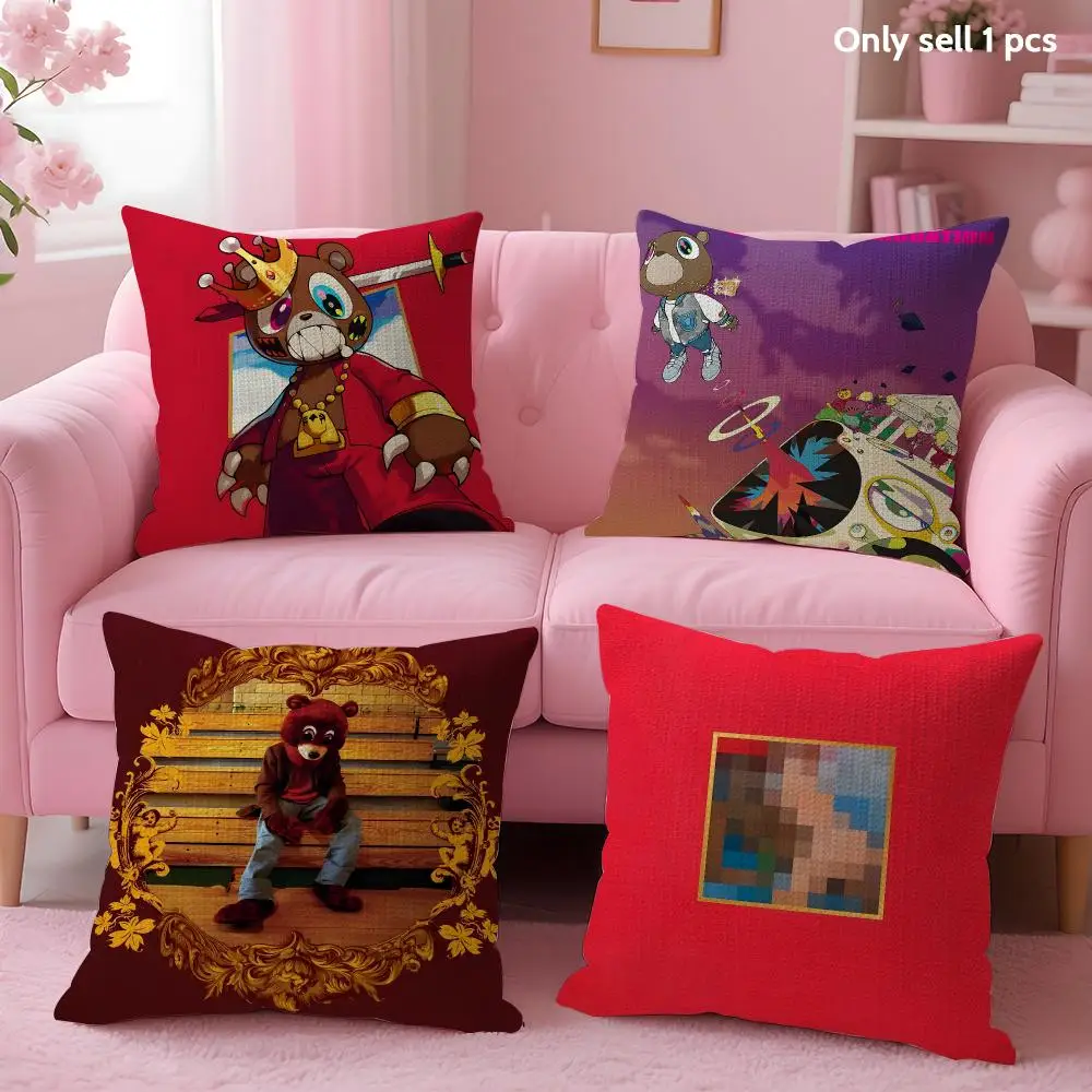 Rapper Singer K-Kanye West Cushion Cover Decorative Linen Throw Pillow Case Soft For Bed Sofa Car Home Decor
