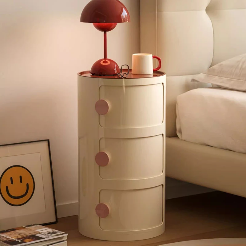 

Trendy Kawaii Nightstands Round Organizer Drawer Trendy Simple Nightstands Bedroom Hidden Storage Mesita De Noche Home Furniture