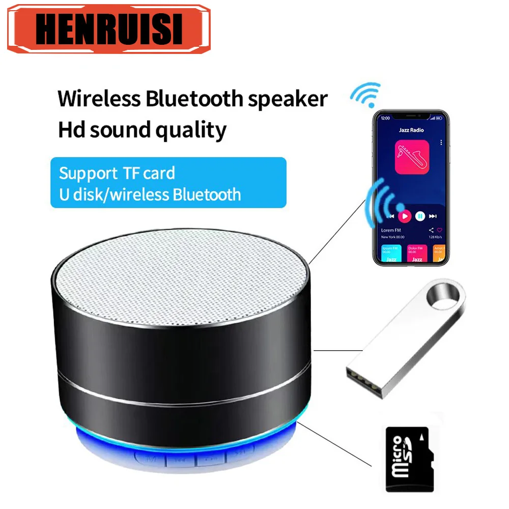 

A10 Wireless Bluetooth Outdoor Subwoofer Mini Portable Speaker Radio Music Sound Box Aluminum Alloy Wireless Speaker