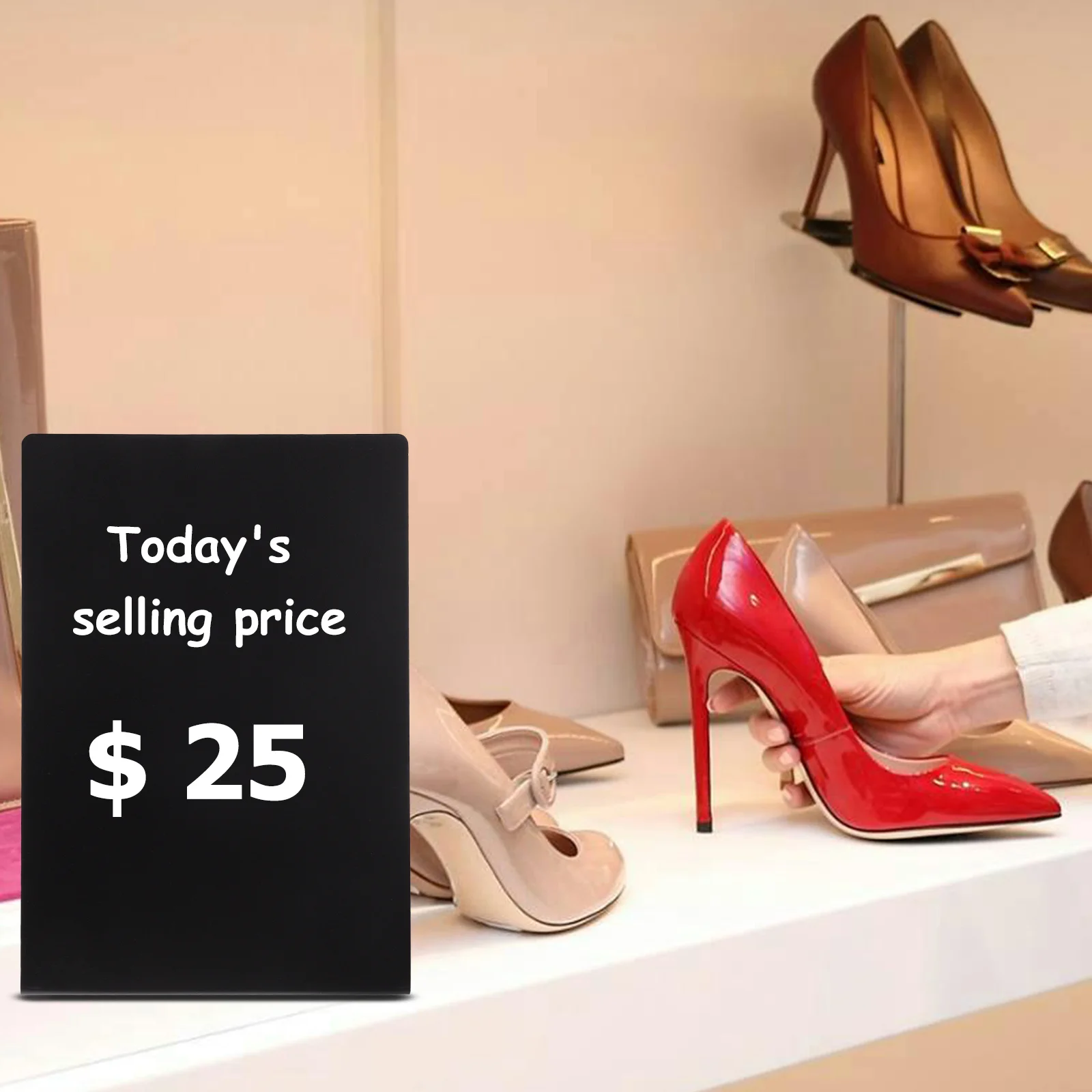 2 قطعة علامات السبورة الصغيرة لوحة رسائل متعددة الاستخدامات للمحلات التجارية والمكاتب والمنازل وطاولة سطحية قابلة للتحديث وطاولة الطباشير