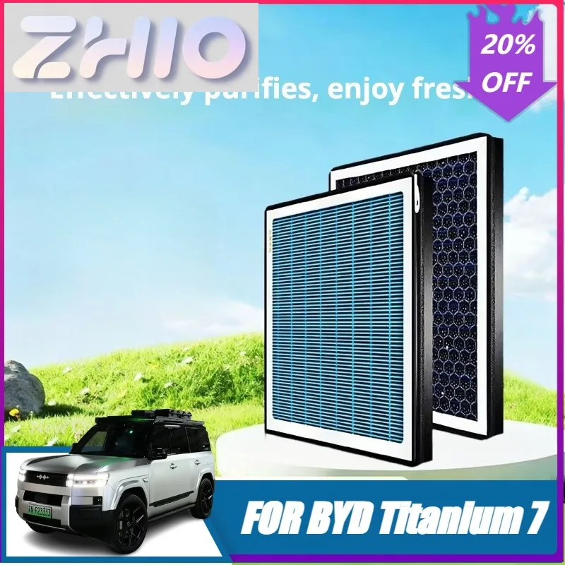 Filtro de Aire de Carbón Activado para BYD Formula Leopard Titanium 7 2025 2026, Cartucho de Filtro de Aire Acondicionado con Herramienta de Instalación