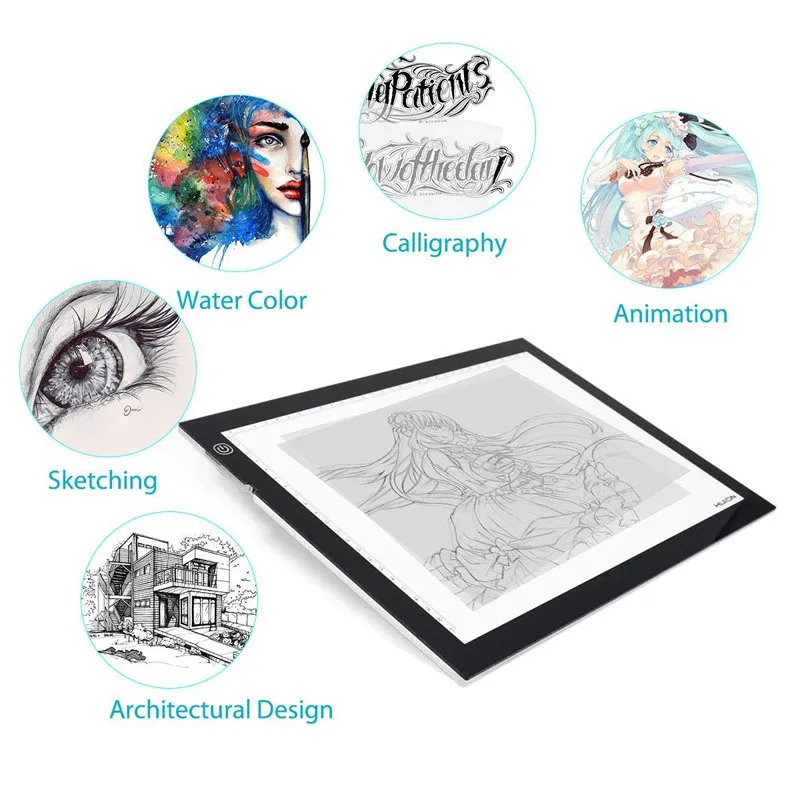 Imagem -05 - Led Light Pad para Caligrafia Painéis Acrílicos Profissional Tattoo Light Pad Desenhos Animados Caixas de Luz Placas de Rastreamento Novo Huion-a3