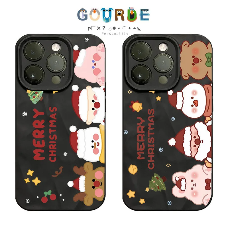 Gourde Funny Cute Casing Christmas Snowman Phone Case for Iphone 16 15 14 13 12 11 Pro Max IP 7 8 Plus Iphon X XS XR Xs Max