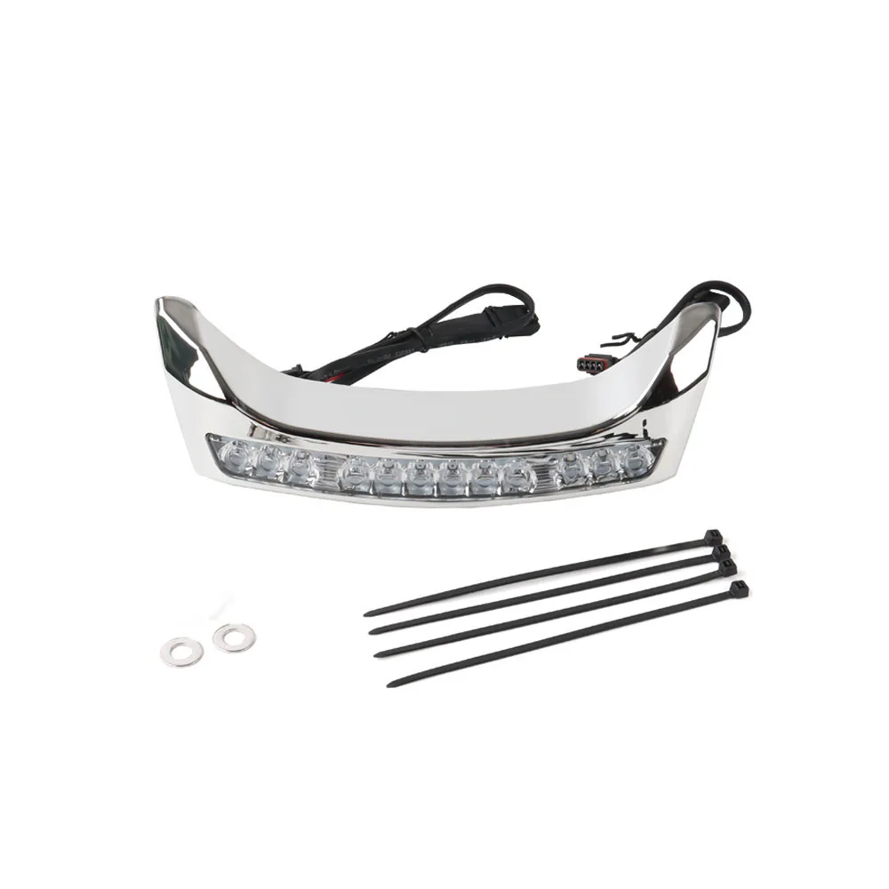 Custom World Batwing Front Running & Turn Signal Light ABS+PC Polished For Touring CVO Street Glide Ultra 2023.5-2025
