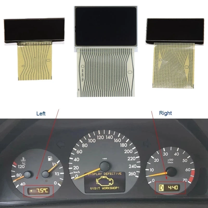 

3Pcs Car LCD Screen Air-Con Information Display For Mercedes Benz E-Class W210 CLK-Class W208 SLK-Class R170 W202