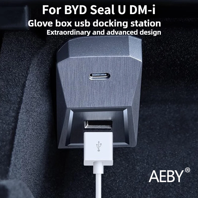 

AEBY For BYD Seal U DM-i 2020-2025 4-Port USB Car Adapter Fast Charger Hub with Data Sync & Fast Charging,Keep Dashboard Clean