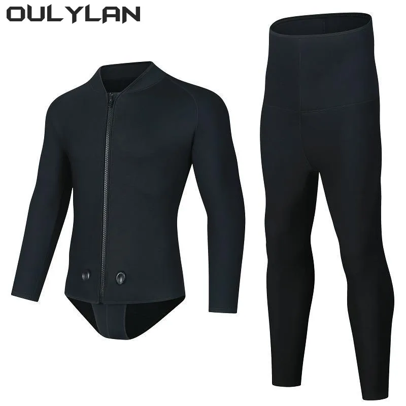 Oulylan 3MM Men Wetsuit Jackets Surf Pants Snorkeling Scuba Diving Underwater Spearfishing Clothes Kitesurf Equipment Neoprene