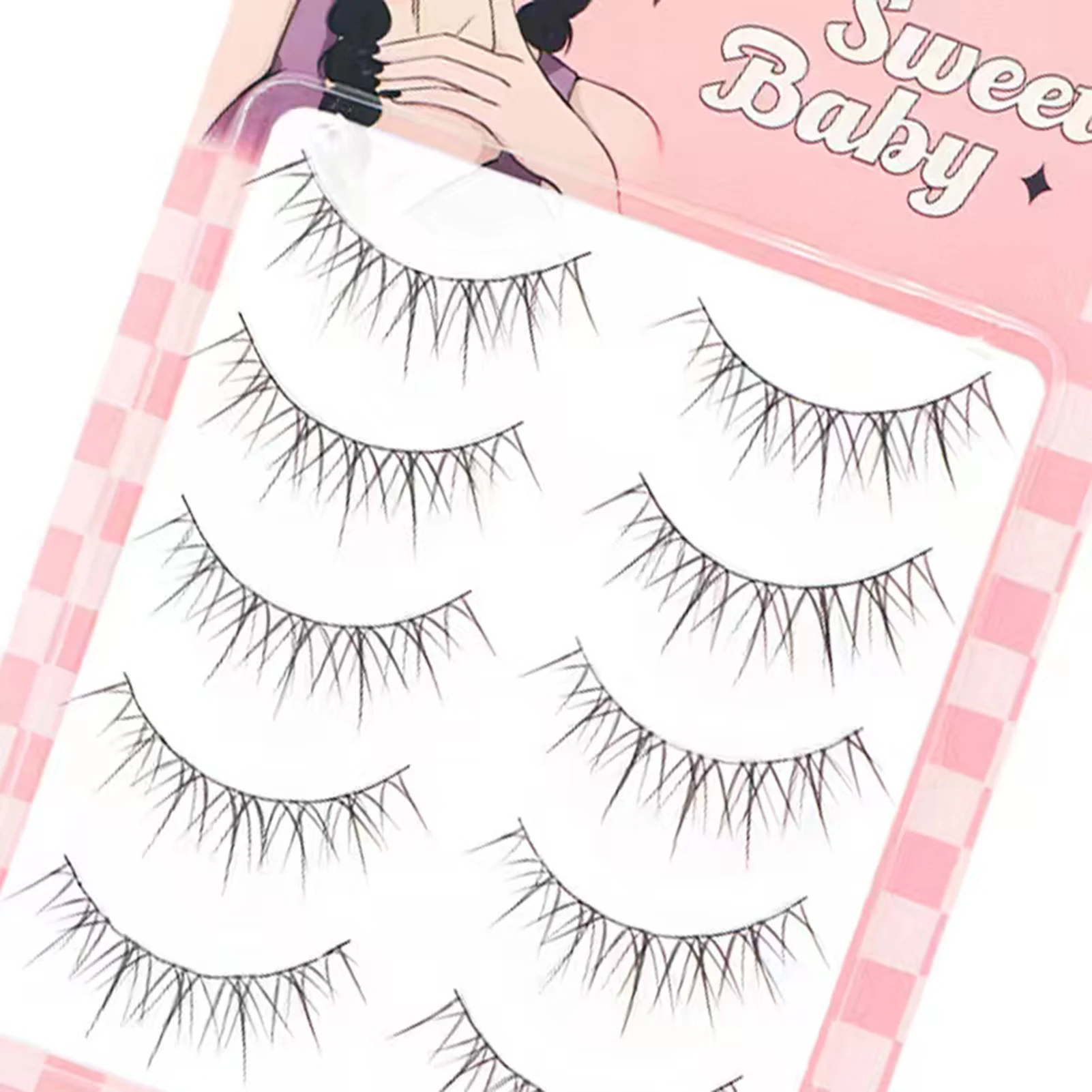 Full strips manga False Eyelashes Black Band Natural Wispy Strip Lashes Easy To Apply For Beginners Photogenic Eyes makeups