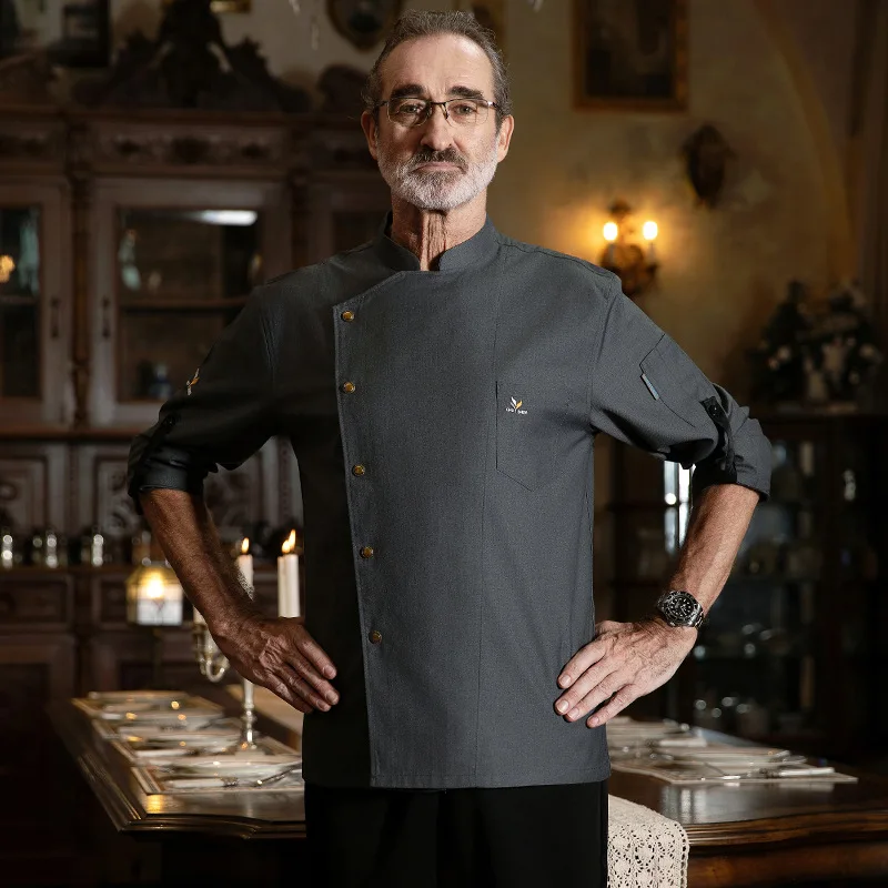 Roupas de trabalho do chef manga longa outono inverno restaurante cozinha ocidental cozinha catering cantina cozimento bolo pão pano