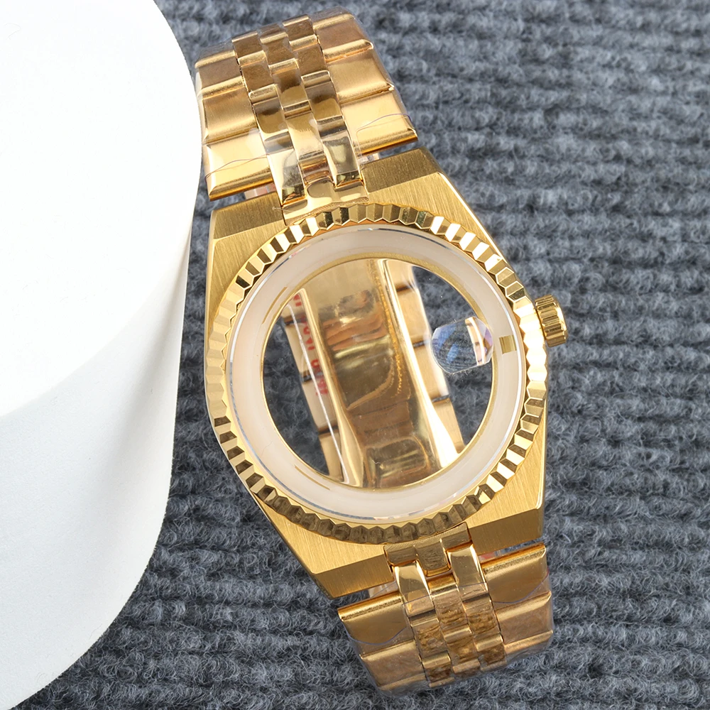 

39.5mm NH35 Watch Case With Stainless Steel Bracelet Sapphire glass Fit Seiko NH35 NH36 Movement Waterproof Land-Dweller Case