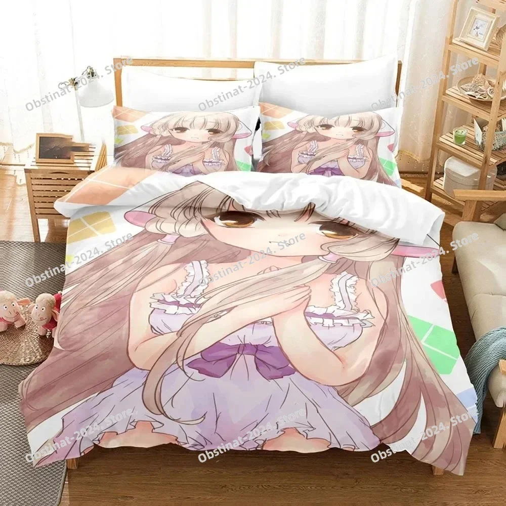 

3D Printed Anime Chobits Chi Bedding set Printed Duvet Cover Pillowcase Single Double Queen Super King Size Sets