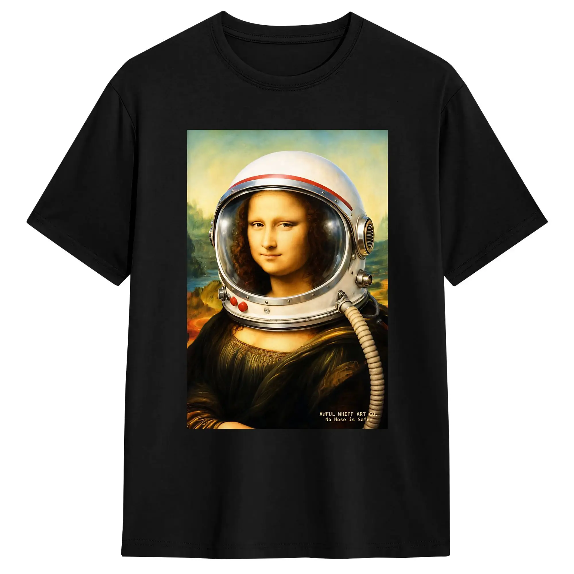 Oversized T Shirt Mona Lisa Reaction Art  Funny Leonardo Da Vinci Parody Wall Art & Apparel  Cotton T Shirts for Mens Summer Top