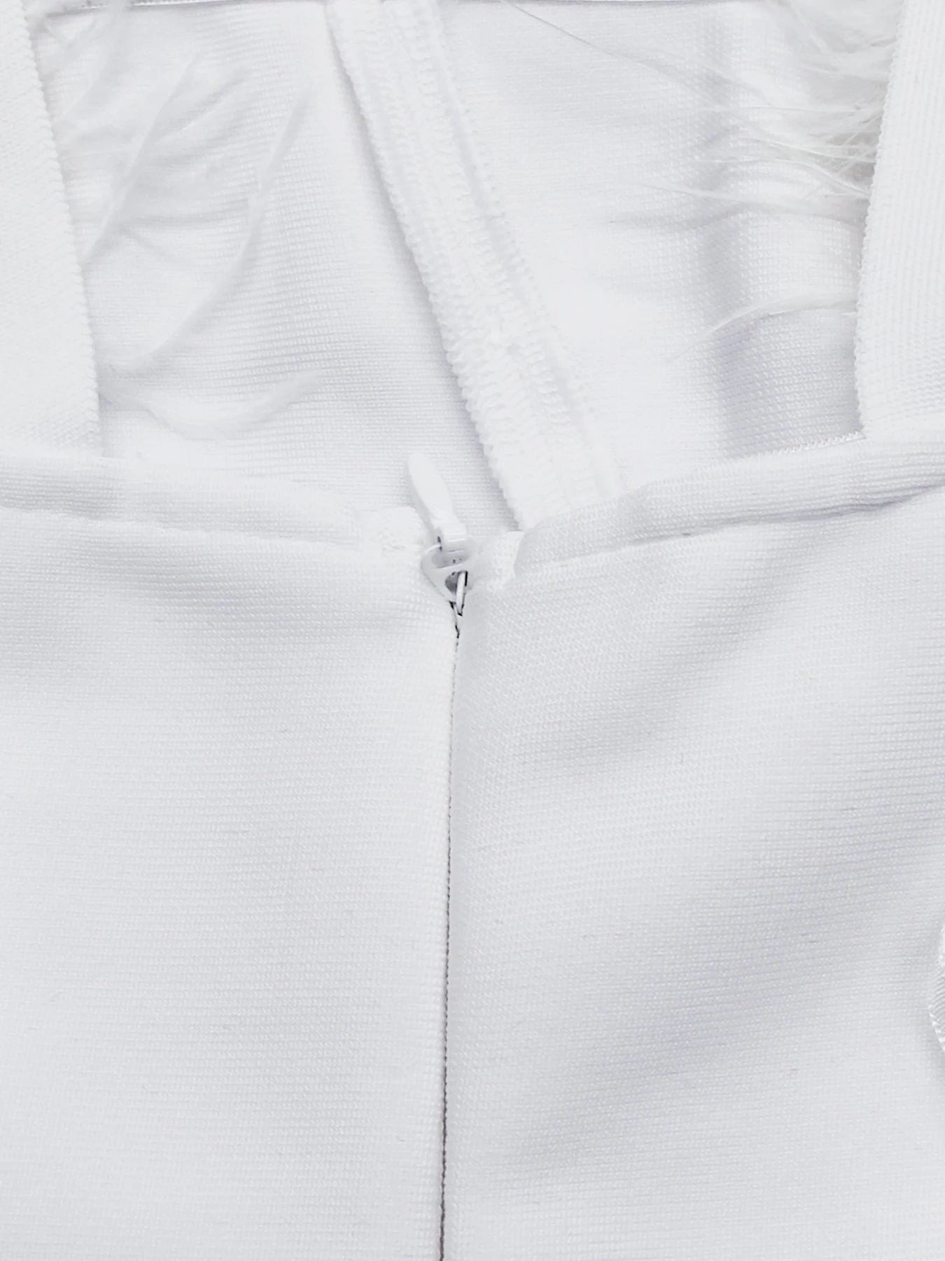 Off Shoulder Fuzz Trim Bodycon Bandage Dress For Cocktail Party