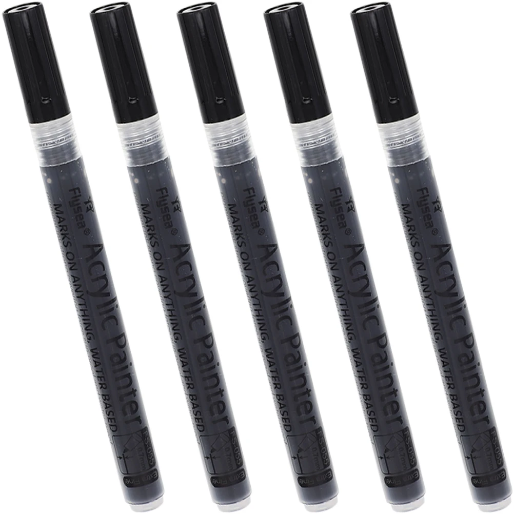 

5 шт. акриловые маркеры, ручка для рисования, черные ручки для рисования, пропиленовое масло с тонким кончиком