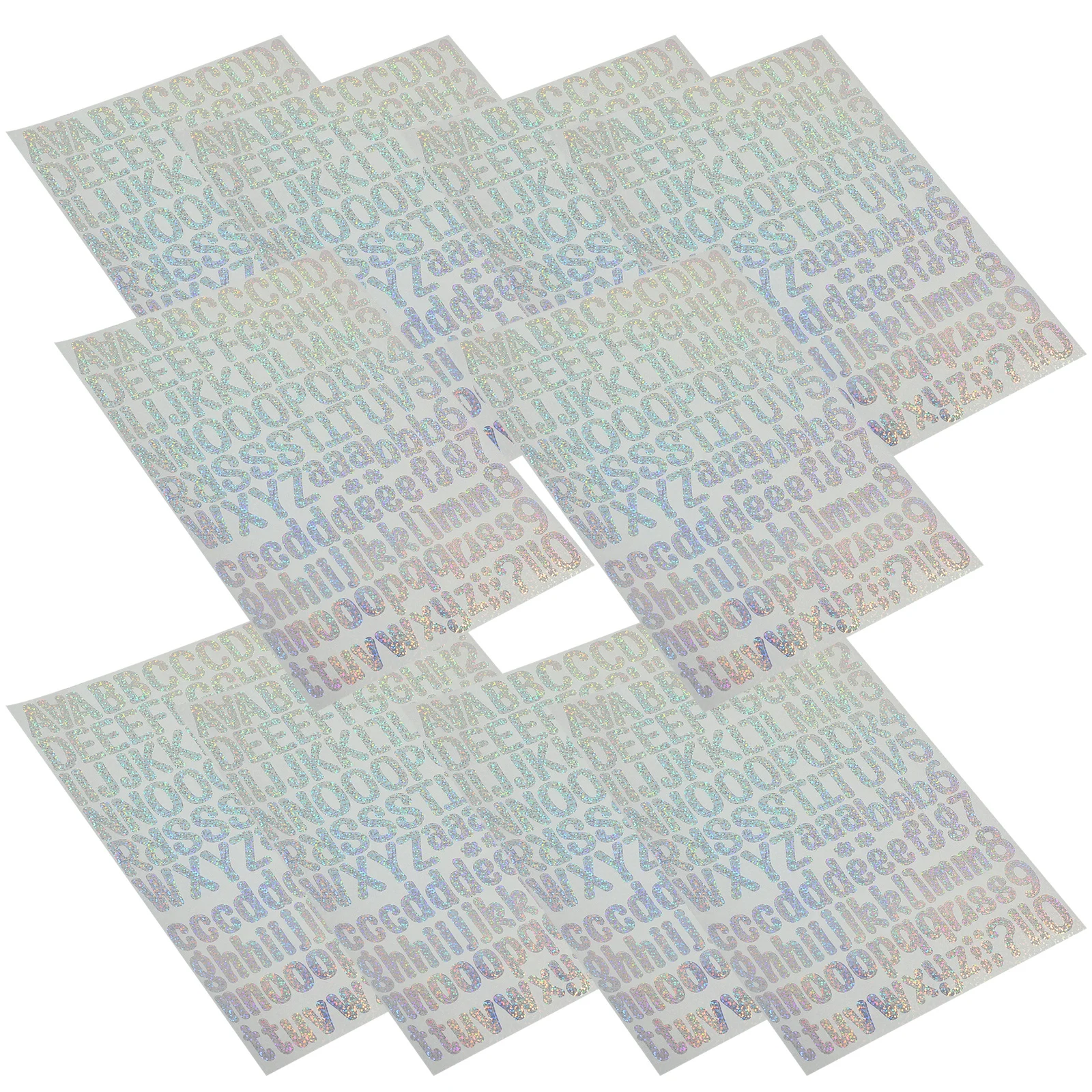 

10 Sheets Laser Alphabet Stickers Waterproof Removable Vinyl Letter Decals for Craft DIY Home Decor Mailbox Car Bike