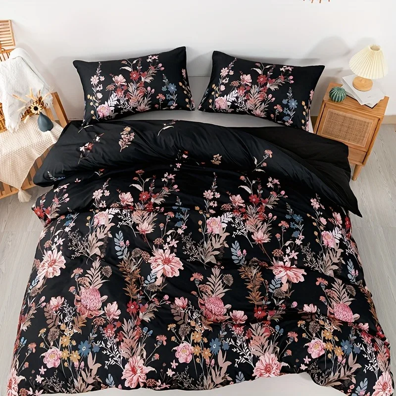 Natural Floral Botanical Duvet Cover Set - Soft Elegant Bedding Quilt Cover with Pillowcases