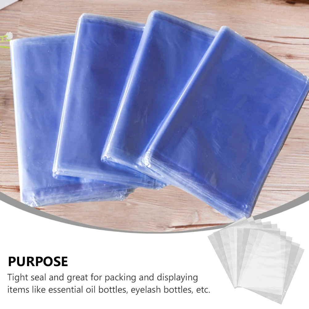 

200pcs Transparent PVC Bag Heat Shrink Wrap Film Flat Bag Heat Shrinkable Film shrink wrap bags heat shrink bag