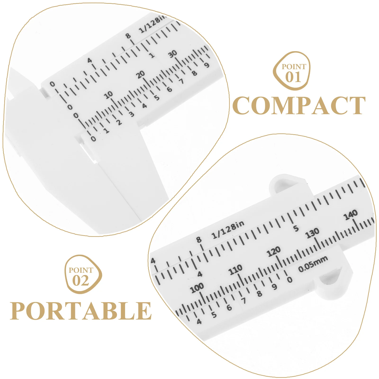 

4pcs Plastic Caliper 0-150Mm Non Digital Measuring Tool High Precision Portable Calibration Gauge For Workshop Measurement