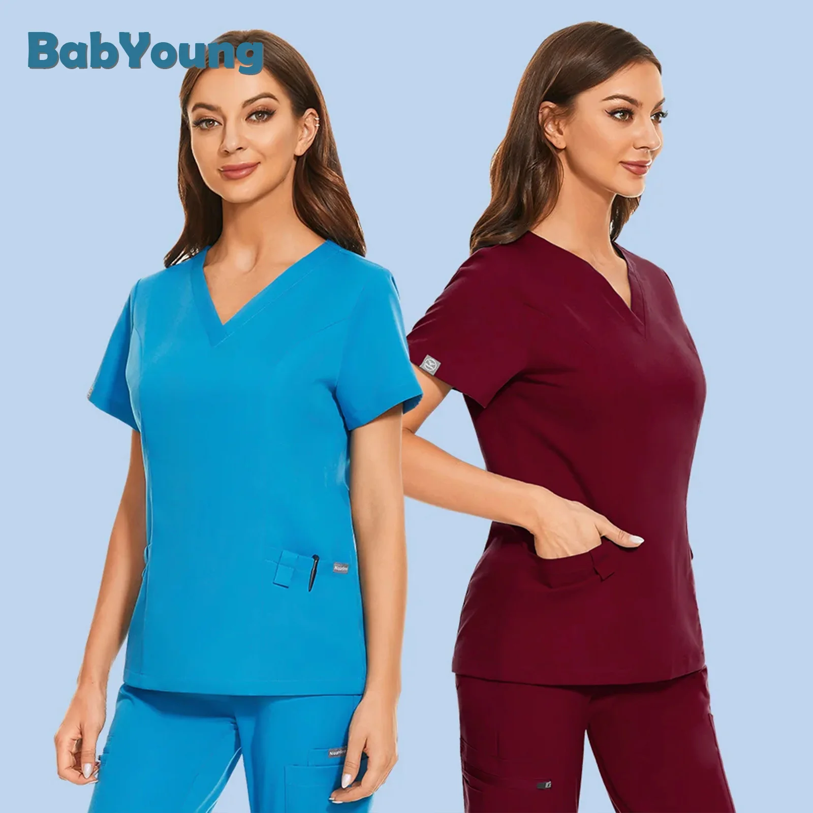 

Pharmacy Short Sleeve Scrub Tops Surgical Uniform Oversized Nurse Uniform High Quality Casual Blouse Jogger Tops Medica Workwear