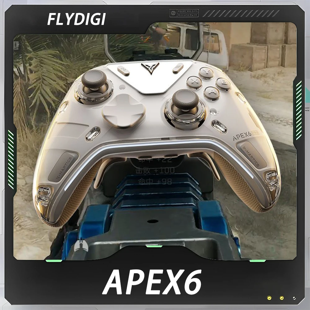 Flydigi APEX 6 Pro ワイヤレスコントローラー TMR磁気ジョイスティック 4つのVCMモーター搭載、フォーススイッチ式トリガー、モバイルPC、Switch対応ゲームパッド