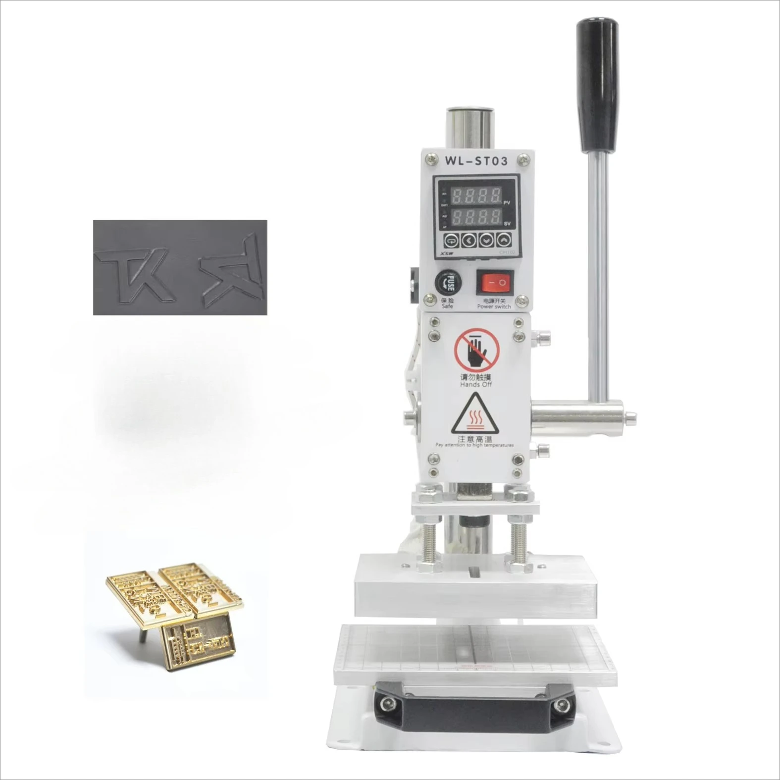 

Manual Digital Leather Embossed Machine Hot Stamping Machine Custom Copper Mold logo Hot Press for Paper Leather Woodwork