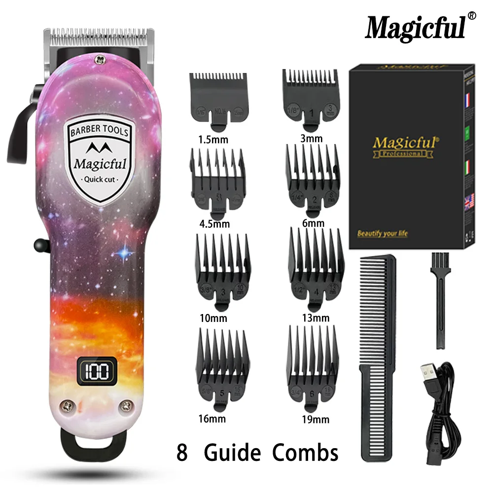 MAGICFUL Clipper Hair Cutting Machine Electric Hair Clipper Professional Hair Trimmer Cordless Trimmer for Men Digital Display