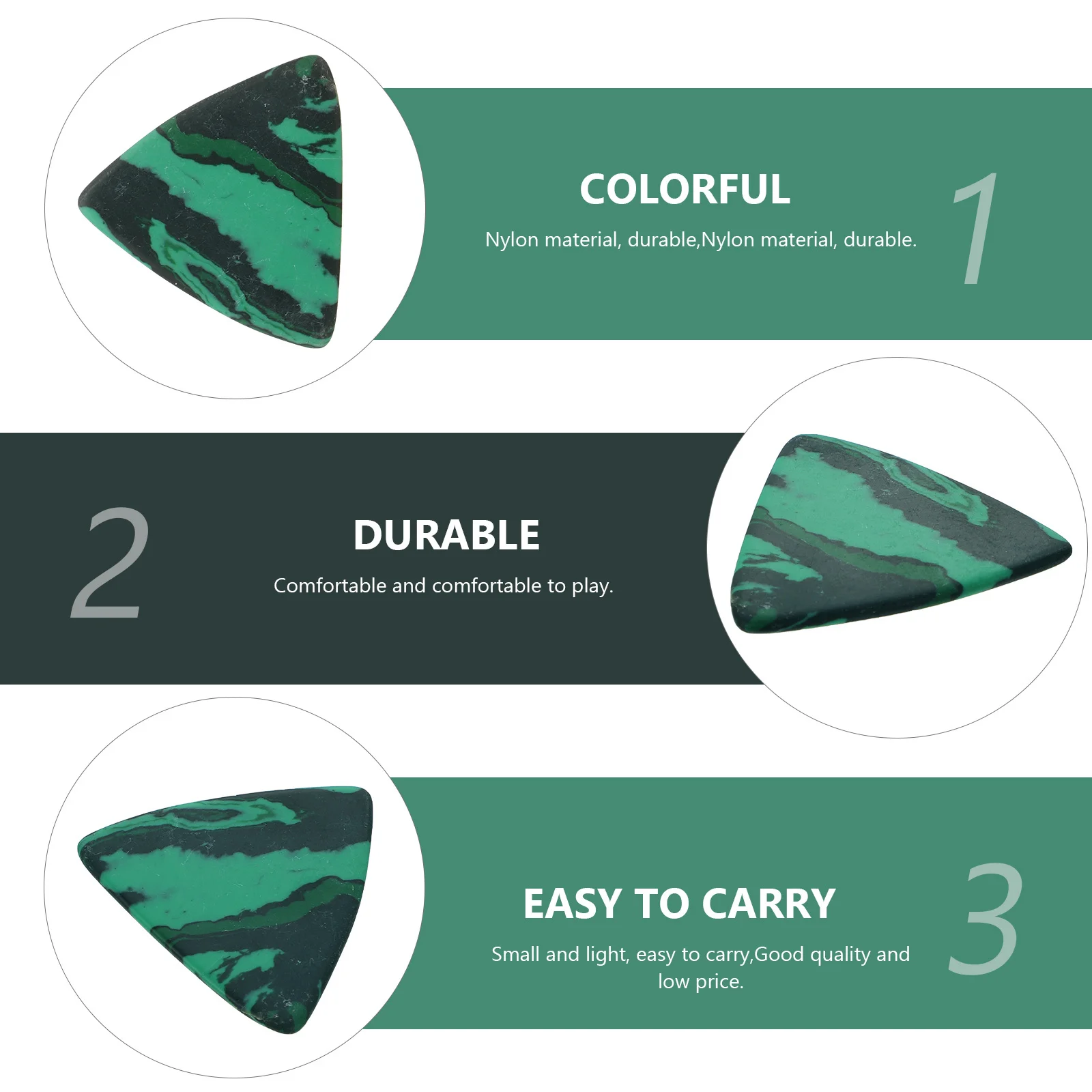 

1 Guitar Pick Durable Triangular Plectrum For Electric Acoustic Bass Ukulele Practice Replacement Instrument Accessory