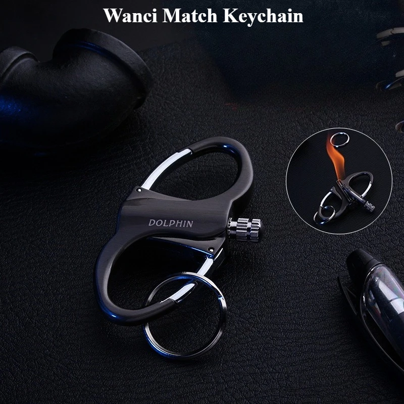 

New Portable Outdoor Multi-function Keychain Match Lighter Reusable Metal Coal Oil‌ Lighters & Smoking Accessories for Camping