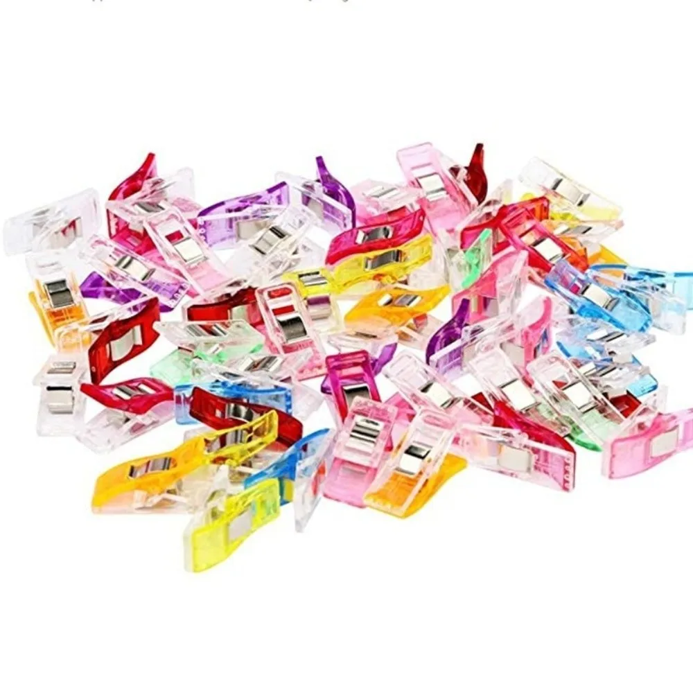 

30PCS Sewing Notions Plastic Sewing Clips Assorted Colors Non-Slip Fabric Clips Multipurpose Crocheting Clips Clothing Making