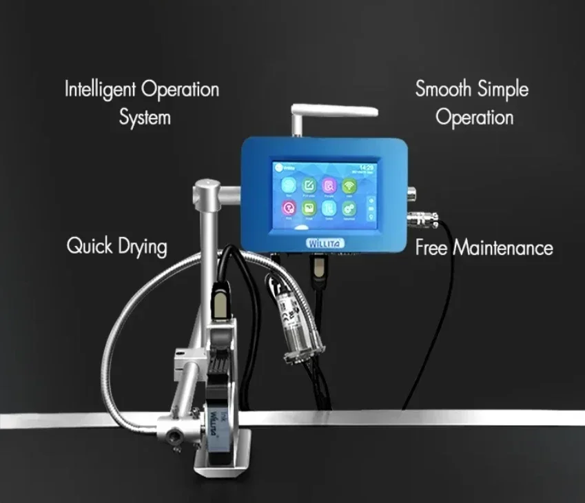 

Willita 25.4mm Online TIJ Inkjet Printer Pipeline Batch Number Logo QR Code Industrial Coding Machine YJ-2