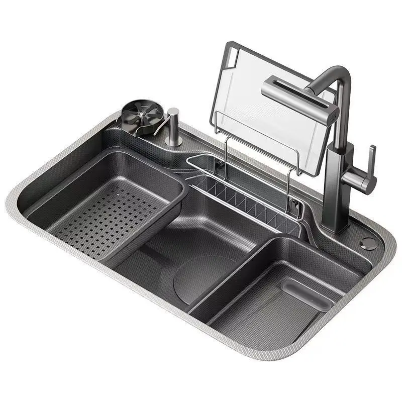 Stainless steel, kitchen sink, Japanese-style large single sink, dishwashing