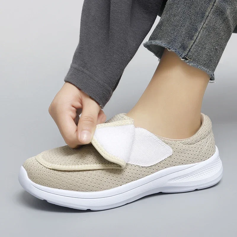 Women Diabetic Elderly Shoes Large Size Plus Fertilizer Widening Shoes for Women Adjustable Foot Swelling Shoes Non-Slip