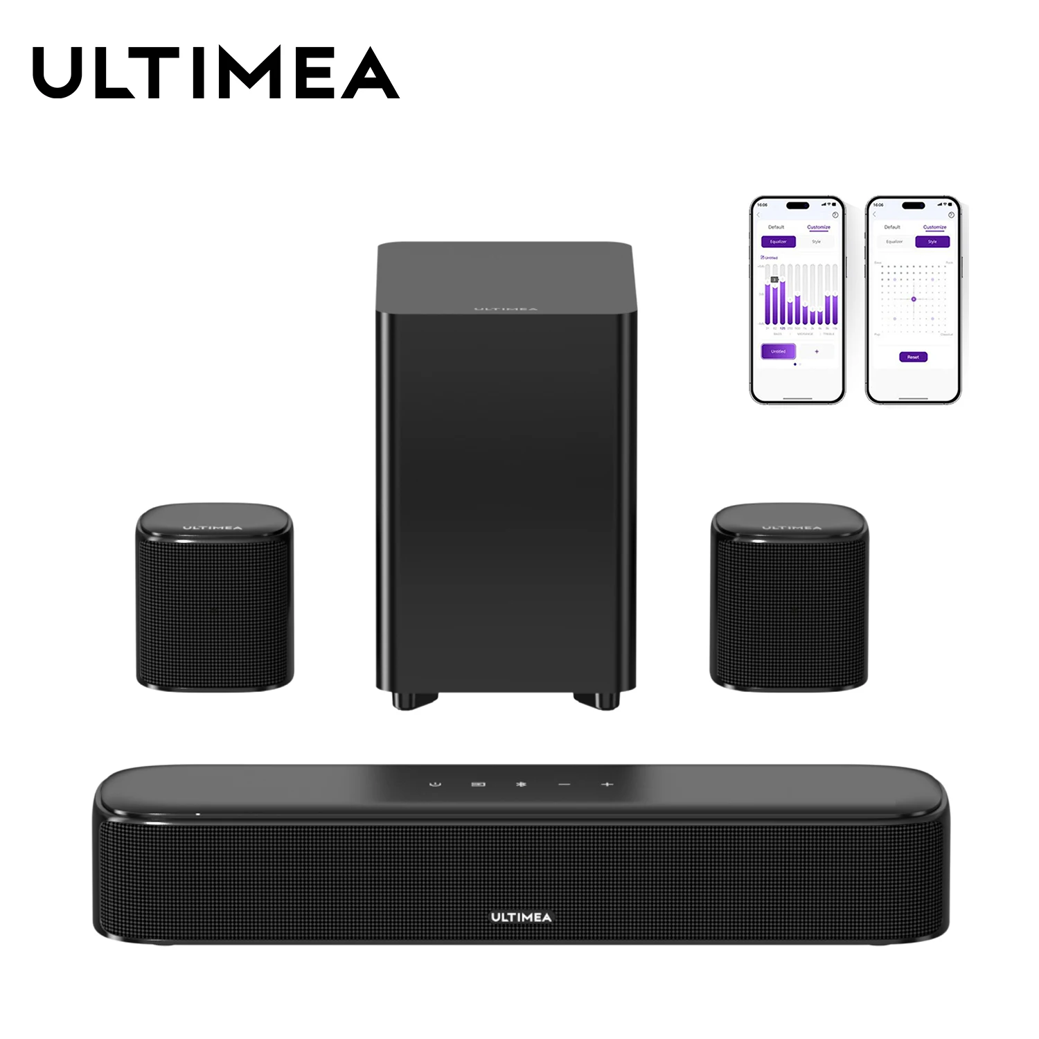 ULTIMEA 5.1ch Soundbar مع مضخم صوت ومكبرات صوت محيطية، نظام مسرح منزلي محيطي افتراضي 250 وات للتلفزيون والتحكم في التطبيق #1
