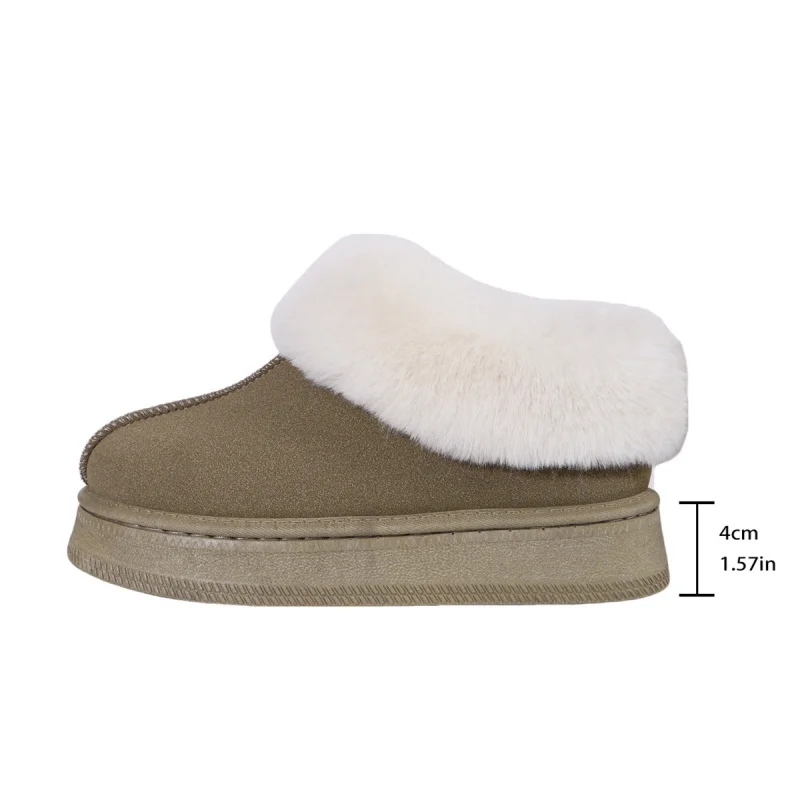 2025Thick-Soled Fleece-Lined Short Snow Boots for Women, Plus Size, Large Size, Furry Thick-Soled Cotton Shoes