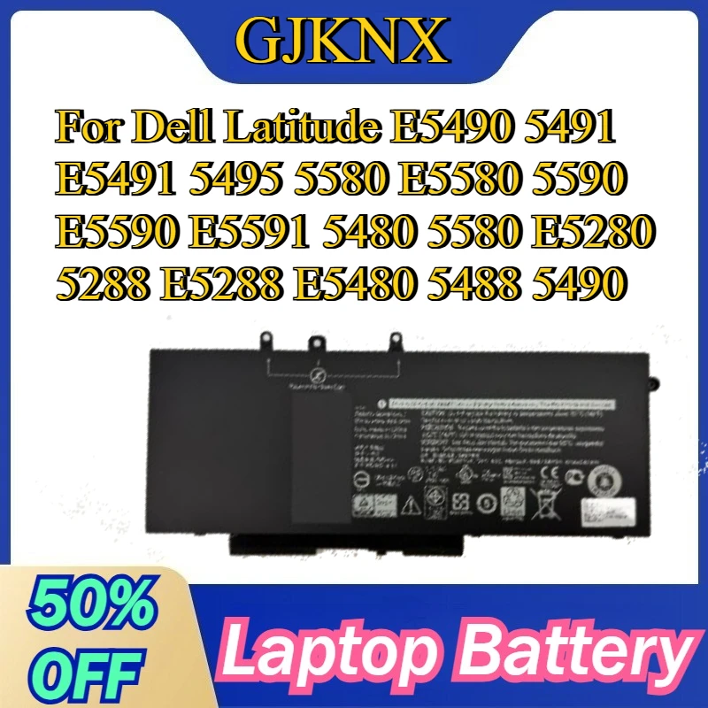 

Battery GJKNX for Dell Latitude E5490 5491 E5491 5495 5580 E5580 5590 E5590 E5591 5480 5580 E5280 5288 E5288 E5480 5488 5490