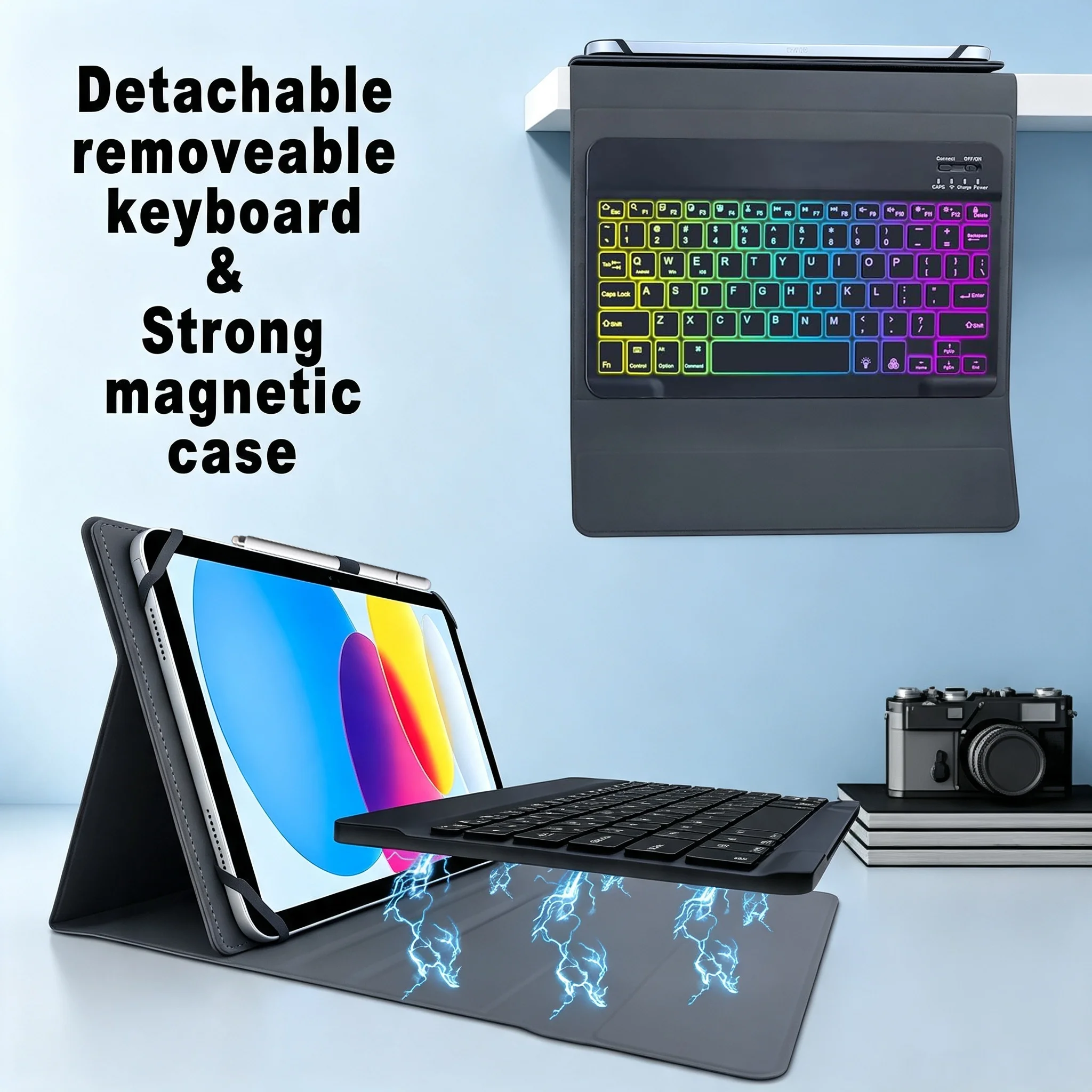 Universal Case Keyboard for 9.7-11inch iPad 11th A16 10th Air 11inch 5th/4th iPad 9.7/10.2/10.5inch with Mouse Stylus Keyboard