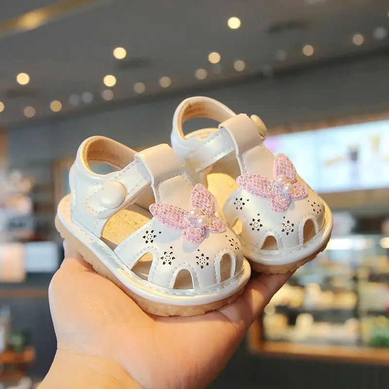 

Toddler Walking Shoes Sweet Butterfly Baby Casual Shoes Hollowed-out Soft Sole 2026 Summer New Girls Princess Shoes Non-slip