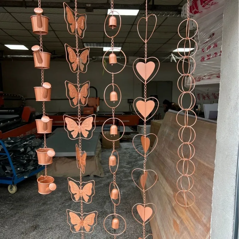 

Factory price metal rain chain downspout household outdoor diversion catcher hanging decorative rainwater drainage chain