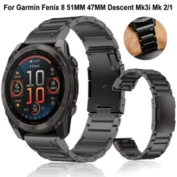 Titanium Alloy 26 22mm Fenix8 Watch Strap For Garmin Fenix 8 47mm 51mm 6XPro Descent Mk 3i 2i Mk 2/1 Quickfit Wristband Bracelet