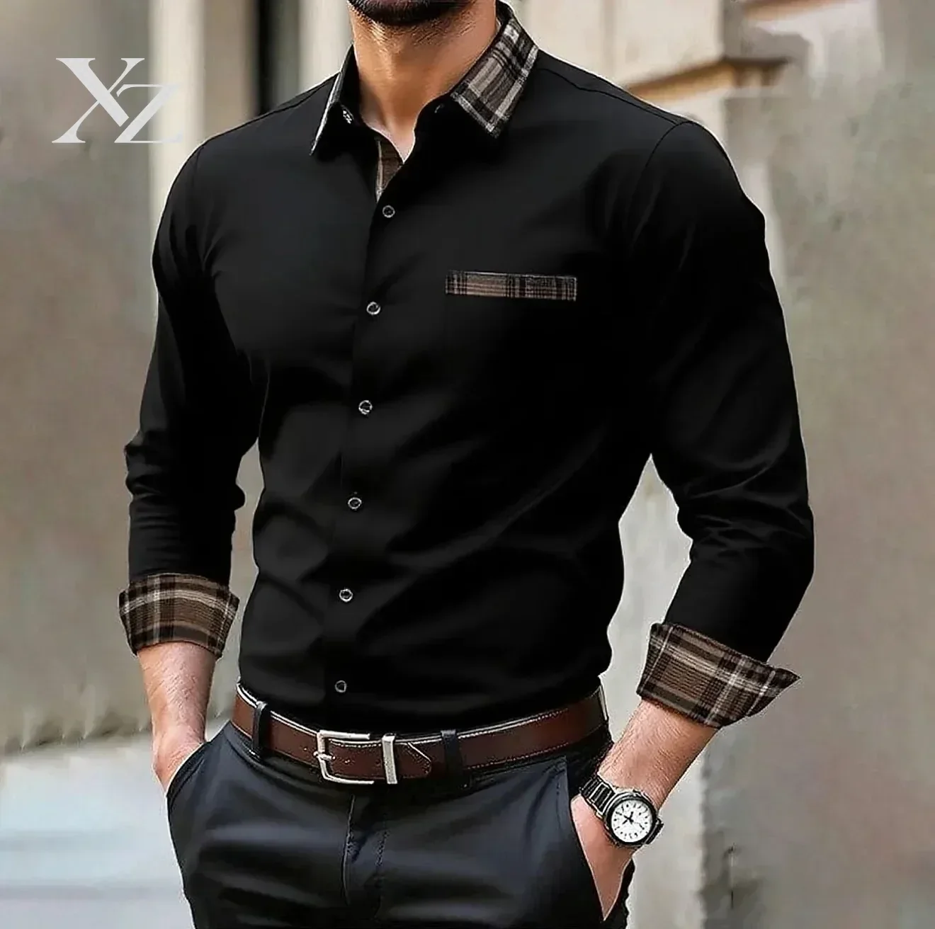 Hot Sale Men's Long-Sleeved Casual Formal Pocket Shirt, 12 Colors, Stylish Comfortable Premium, Suitable for Weddings