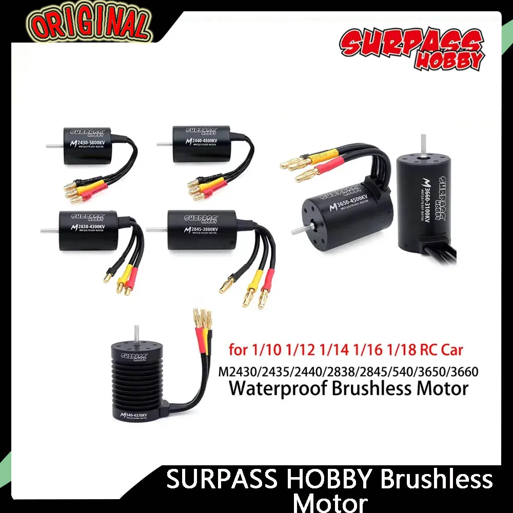 

SURPASS HOBBY Waterproof Brushless Motor | M2430-M2845, 540, 3650-3660 for Wltoys 1/10-1/18 RC Car & Boat