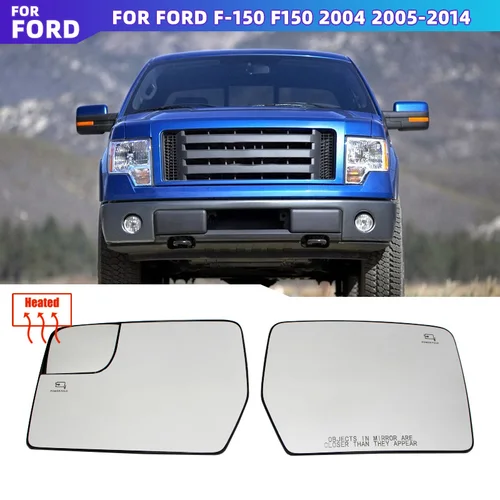 Para Ford F-150 2011-2014 Pickup calefactable espejo lateral derecho izquierdo cristal convexo gran angular espejo retrovisor de repuesto